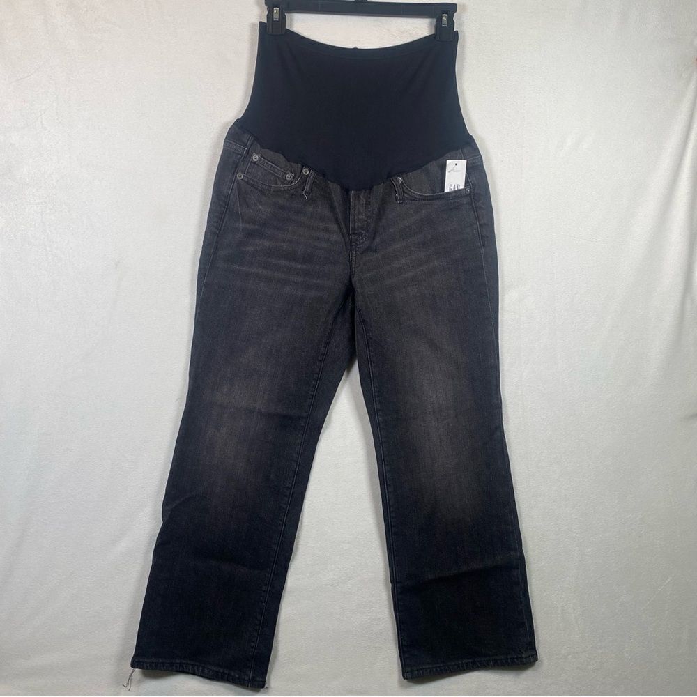 Gap Maternity New With Tags Full Panel Crop Flair Black Jeans Size 28R